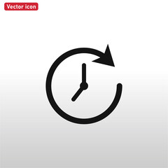 Passage of Time icon vector . Clock sign