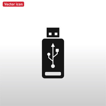usb flash icon vector . Usb Memory sign