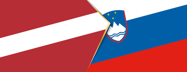 Latvia and Slovenia flags, two vector flags.