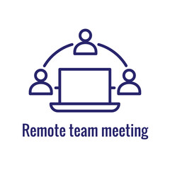 Remote work icon showing work from home concept