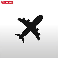 Airplane icon vector . Travel sign