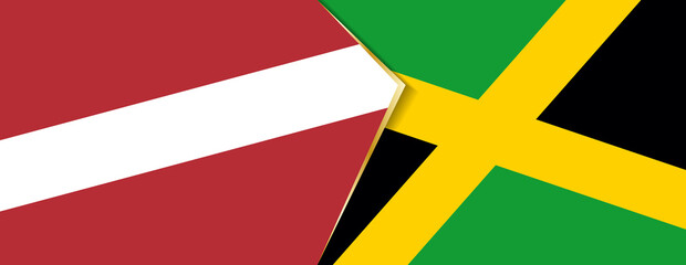 Latvia and Jamaica flags, two vector flags.