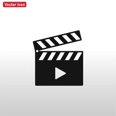 Clapperboard icon vector . Movie sign . Video