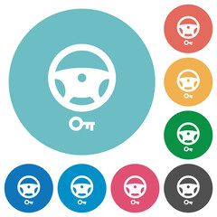 Steering lock flat round icons