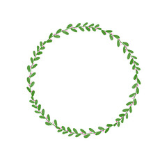 Obraz premium Digital watercolor wreath on white background