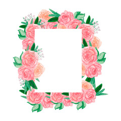 frame with roses