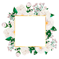 gold frame with flowers