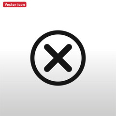 Close icon vector . Delete sign