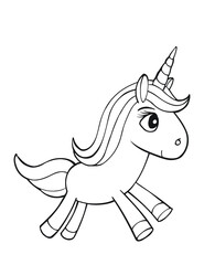 Cute Unicorn Vector Illustration Art