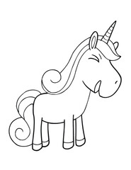 Cute Unicorn Vector Illustration Art