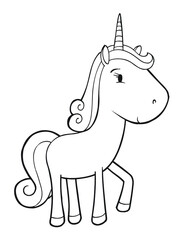 Cute Unicorn Vector Illustration Art