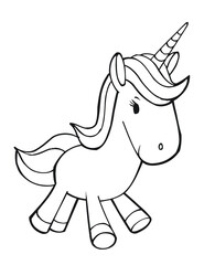 Cute Unicorn Vector Illustration Art