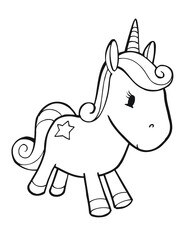 Cute Unicorn Vector Illustration Art