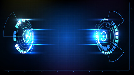 Abstract background of futuristic hud gui battle fight display panel with light