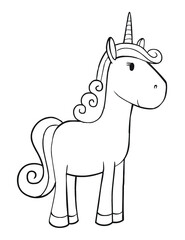Cute Unicorn Vector Illustration Art