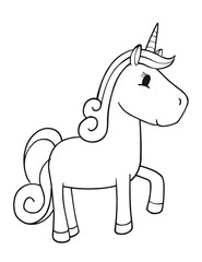 Cute Unicorn Vector Illustration Art
