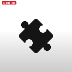 Puzzle icon vector . Piece sign
