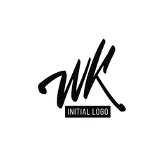 Initial WK Letter Logo With Creative Modern Business Typography Vector Template. Creative Letter WK Logo Vector.