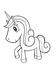 Cute Unicorn Vector Illustration Art