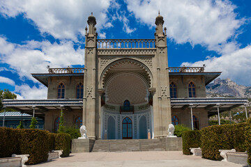 Fototapeta premium ALUPKA, CRIMEA - August 3, 2020: View of the Vorontsov Palace