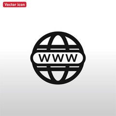 WWW icon vector . Web site sign