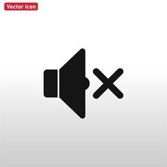 Mute icon vector . No Voice sign