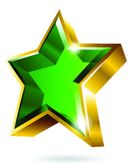 Gold star symbol graphic isolated on white background. Vector illustration.