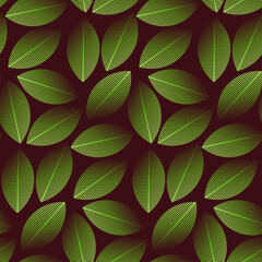 graphic foliage seamless tile green brown