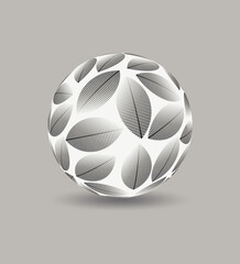 graphic foliage ball silver