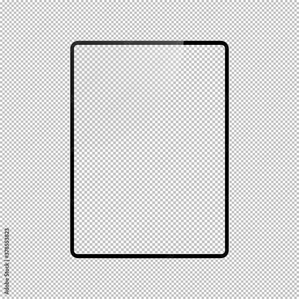 Poster vertical black pad concept with empty screen for presentation, print and web. vector quality illustr
