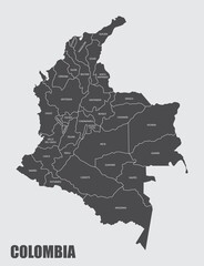 Colombia departments map