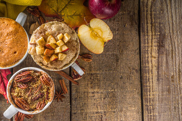 Traditional Autumn Cakes in Microwave Mug Pies