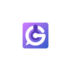 logo of a letter g and a headphone