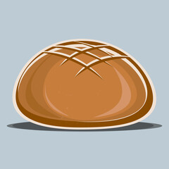 brown crusty artisan sourdough bread symbol vector illustration