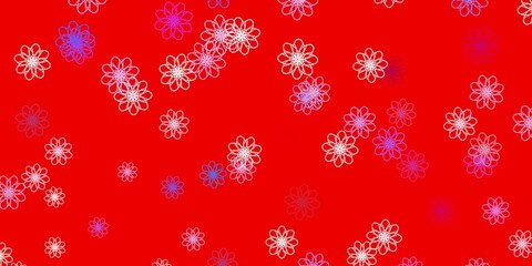 Light Blue, Yellow vector natural backdrop with flowers.