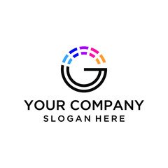 Minimal letter G colorful logo