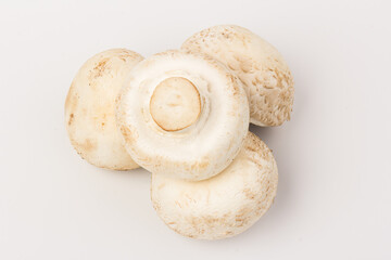 Fresh Champignon mushroom, isolated on white background. Close-up