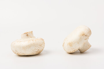 Fresh Champignon mushroom, isolated on white background. Close-up