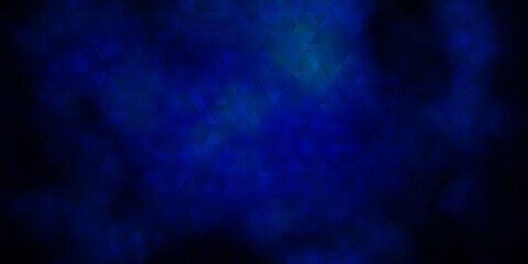 Dark BLUE vector background with lines, triangles.