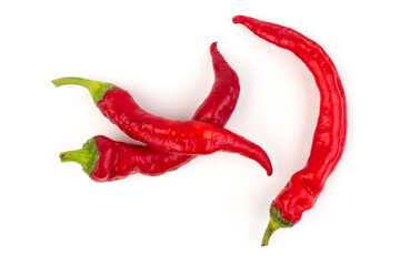 Red hot chili pepper isolated on white background. Close-up
