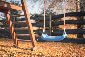 Swing in the autumn scenery