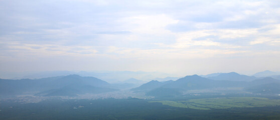 富士山５合目の登山道からの景色