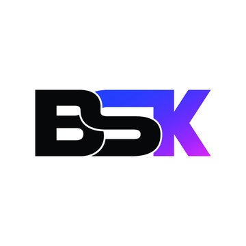 BSK letter monogram logo design vector