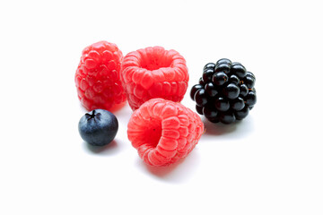 soft fruit group isolated on white background