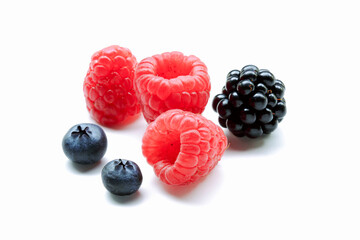 soft fruit group isolated on white background