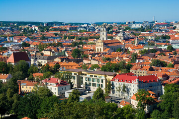 Fototapeta na wymiar Panoramic view of Vilnius Old Town, Lithuania