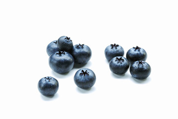 Blueberries group isolated on white background