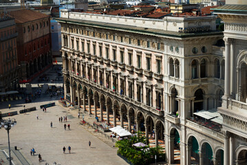 Fototapeta na wymiar Milan city main square in Italy called Piazza del Duomo