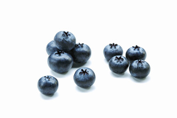 Blueberries group isolated on white background