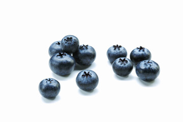Blueberries group isolated on white background